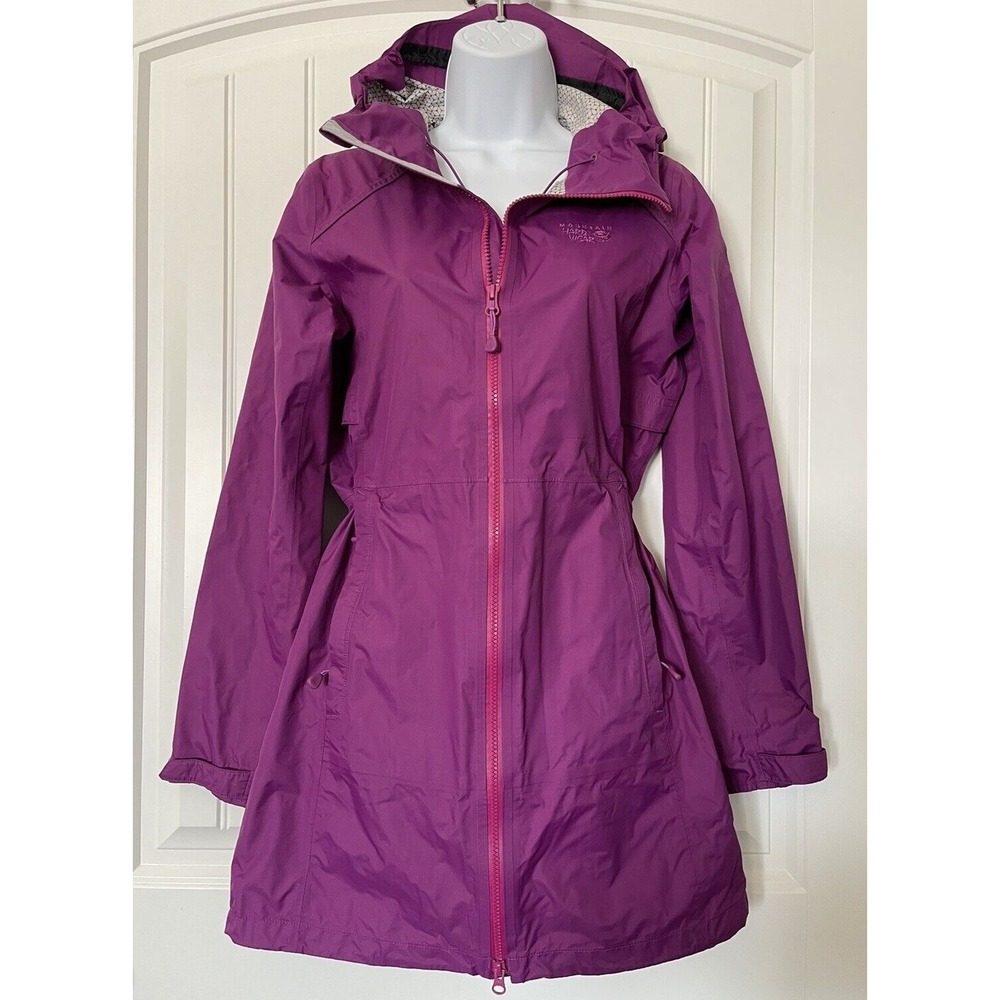 Womens Mountain Hard Wear Active Zip Hooded Purple Jacket Size Small Lightweight